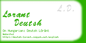 lorant deutsh business card