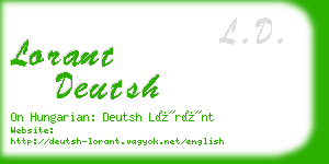 lorant deutsh business card